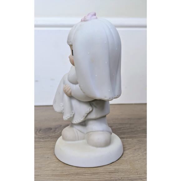 Precious Moments E-9255 Bless You Two Figurine 1982 Enesco Bride Groom Wedding - Picture 3 of 7